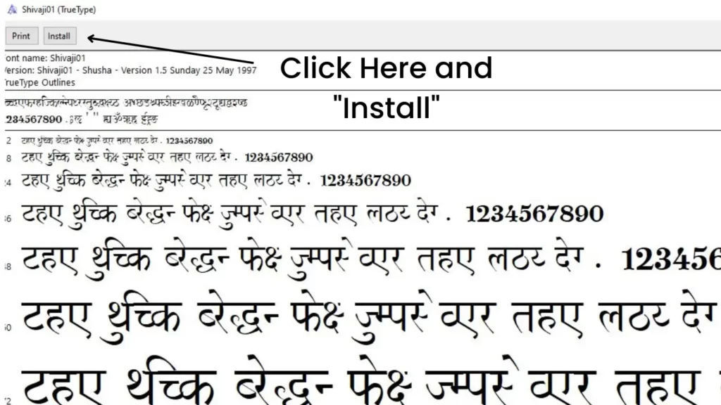 Installation guide for shivaji font installtion